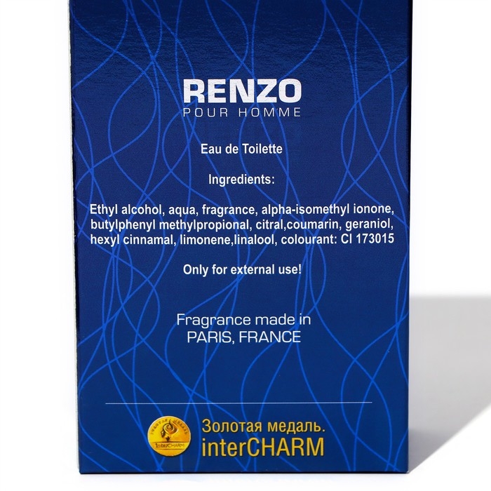 Туалетная вода для мужчин Renzo pour homme, по мотивам Kenzo pour homme, 100 мл Туалетная вода для мужчин Renzo pour homme, по мотивам Kenzo pour homme, 100 мл