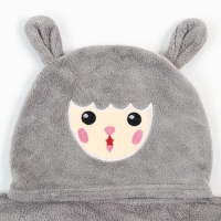 Полотенце-уголок LoveLife "Зайчик", цв. серый, 70х140 см, 100% п/э, микрофибра 280 г/м2