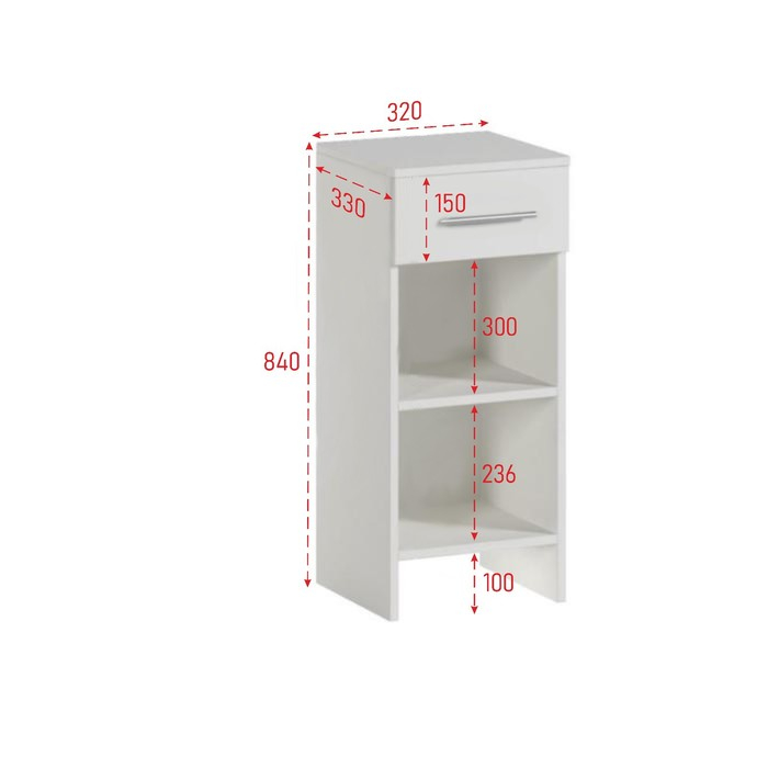 Комод для ванной комнаты, белый,  32 х 33,3 х 83,8 см