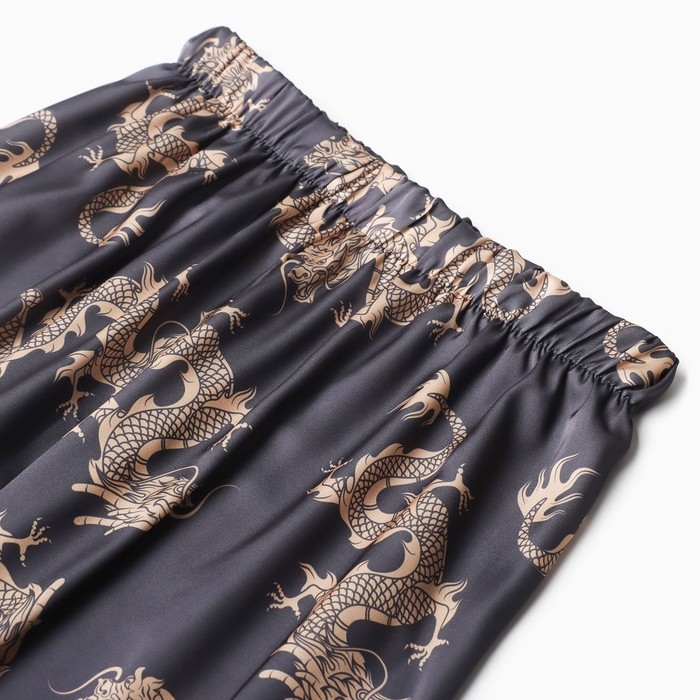 Пижама мужская (рубашка и брюки) KAFTAN Пижама мужская (рубашка и брюки) KAFTAN "Дракон" размер 50, графитовый