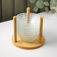 Набор стеклянных салатников на подставке &laquo;Вирго&raquo;, 330 мл, d=12,5 см, 6 шт