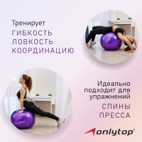 Фитбол ONLYTOP, d=65 см, 800 г, цвета МИКС Фитбол ONLYTOP, d=65 см, 800 г, цвета МИКС