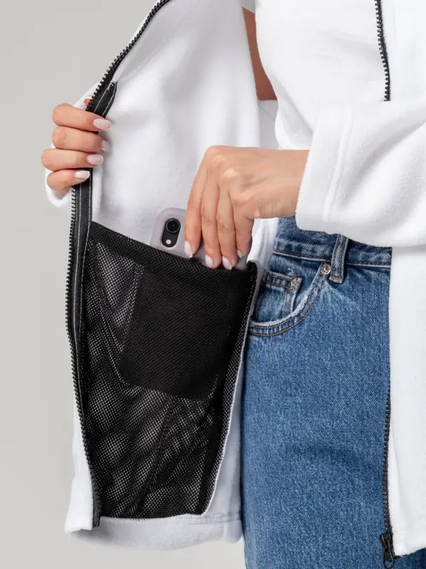 Куртка флисовая унисекс Manakin, белая, размер M/L