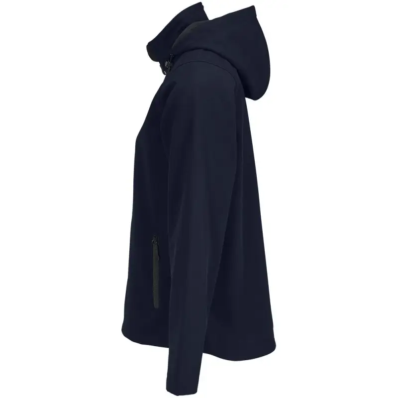 Куртка софтшелл с капюшоном женская Race Women, темно-синяя, размер S