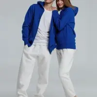 Толстовка на молнии с капюшоном унисекс King, ярко-синяя, размер XXL