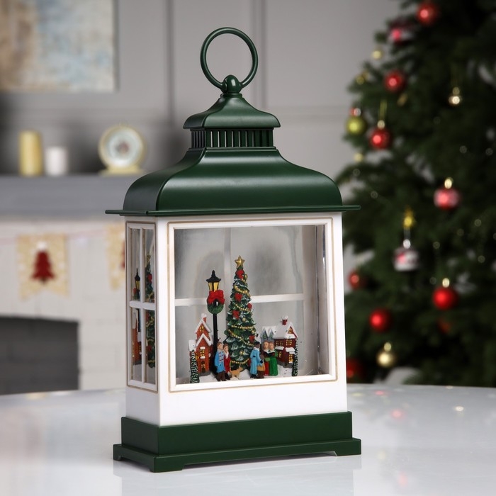 Светодиодная фигура &laquo;Хоровод в фонаре&raquo; 16.5 &times; 26.5 &times; 7.8 см, пластик, батарейки ААх3 (не в комплекте), USB, свечение тёплое белое