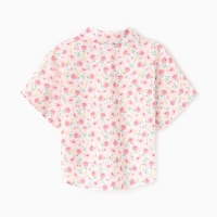 Рубашка для девочки KAFTAN "Цветы", р.34 (122-128), розовый Рубашка для девочки KAFTAN "Цветы", р.34 (122-128), розовый