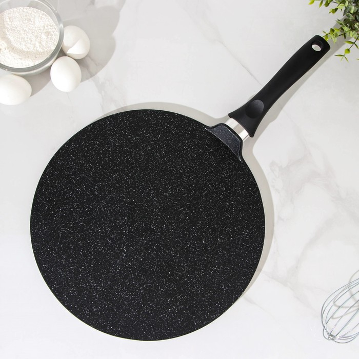Сковорода-чудушница, d=32 см, пластиковая ручка, антипригарное покрытие, цвет тёмный мрамор