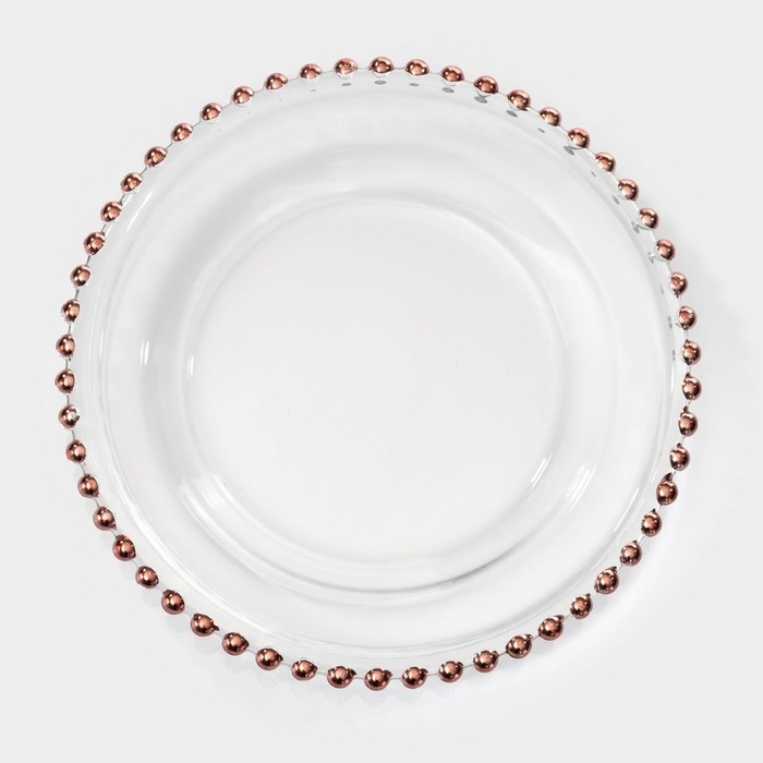 Тарелка стеклянная &laquo;Орбита&raquo;, d=21 см, цвет розовое золото