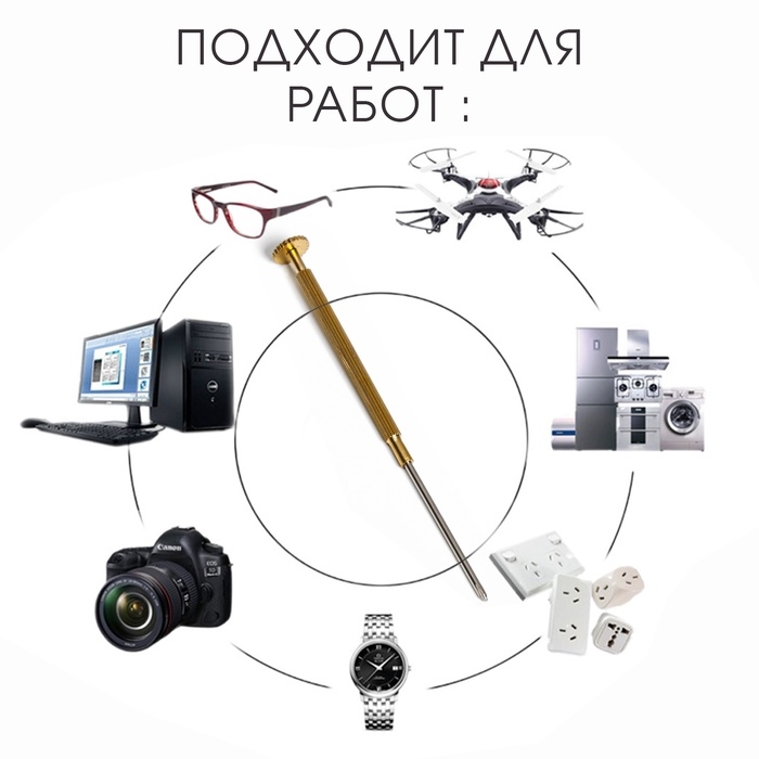 Отвертка крестовая 1.4 мм, инструмент для ремонта часов (точных работ) Отвертка крестовая 1.4 мм, инструмент для ремонта часов (точных работ)