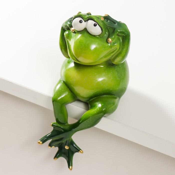 Сувенир полистоун лак Сувенир полистоун лак "Лягуха - не вижу, не слышу, не скажу" 18,5х13х8 см МИКС