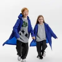 Дождевик детский RainDrop Kids, ярко-синий, 10 лет (рост 130-140)