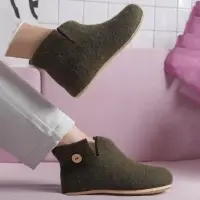 Домашние валенки Wild, зеленые (олива), размер 43