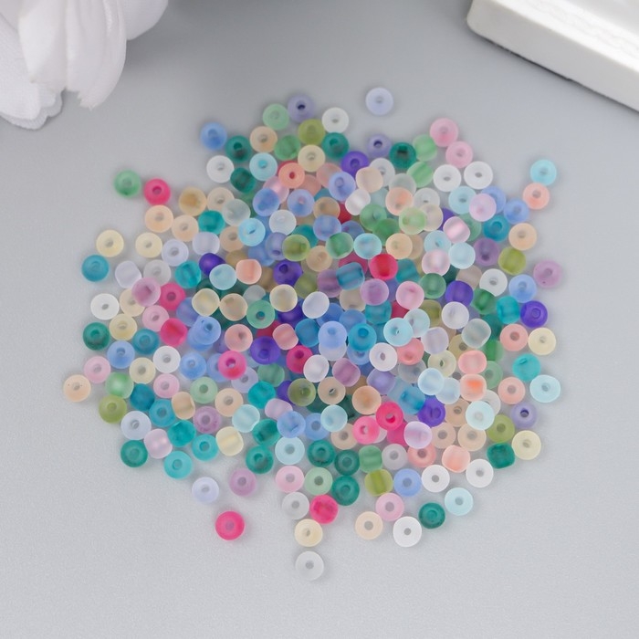 Бисер стекло 8/0 Бисер стекло 8/0 "Матовый полупрозрачный. Меланж ассорти" 10 гр