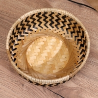 Корзинка с крышкой плетёная, из бамбука 22х22х14 см