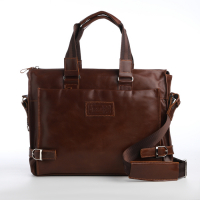 Сумка деловая XL ZOLO, отдел на молнии, наружный карман, цвет коричневый Сумка деловая XL ZOLO, отдел на молнии, наружный карман, цвет коричневый