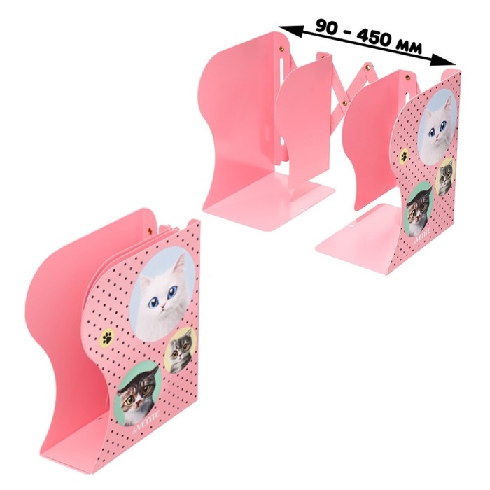 Подставка для книг металлическая deVENTE Need More Cat, 190 х 147 х 90 мм, телескопическая Подставка для книг металлическая deVENTE Need More Cat, 190 х 147 х 90 мм, телескопическая