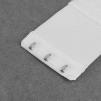 Застёжка-удлинитель для бюстгальтера, 3 ряда 3 крючка, 5 &times; 10,5 см, 3 шт, цвет белый