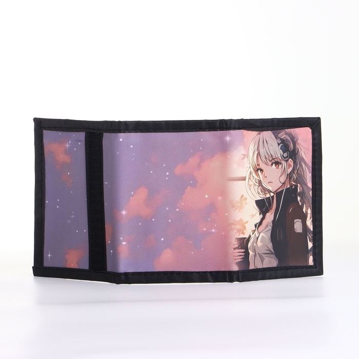 Кошелёк детский на липучке &laquo;Выбражулька&raquo;, цвет бежевый/сиреневый