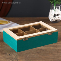 Шкатулка дерево с делениями "Пальмовые листья" зелёная с золотом 7х16,5х24 см Шкатулка дерево с делениями "Пальмовые листья" зелёная с золотом 7х16,5х24 см