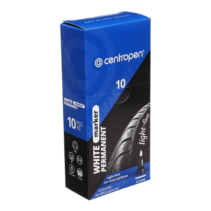 Маркер перманентный 2.5 мм Centropen 2686, линия 1,2 мм, цвет белый