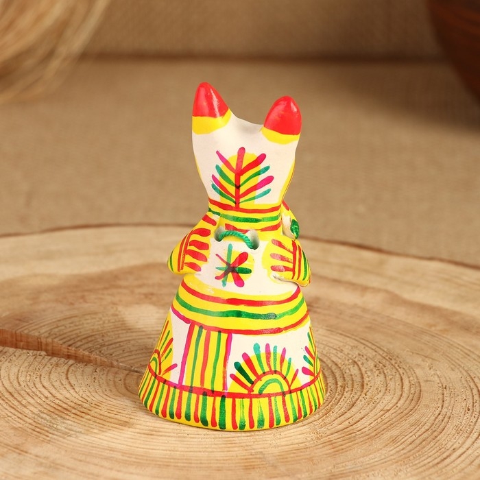 Филимоновская игрушка колокольчик &laquo;Кот&raquo;, 10-12 см