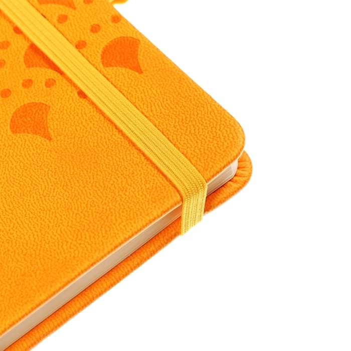 Ежедневник недатированный, формат А6, 100 листов, в клетку, обложка кожзам, на резинке, жёлтый