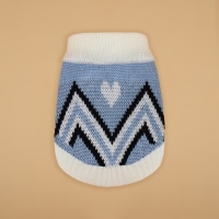 Свитер "Волна", XS (ДС 17, ОШ 17, ОГ 23-37 см), голубой