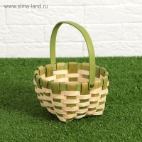Корзина плетеная, зеленая, 16,5&times;9,5&times;20 см, шпон