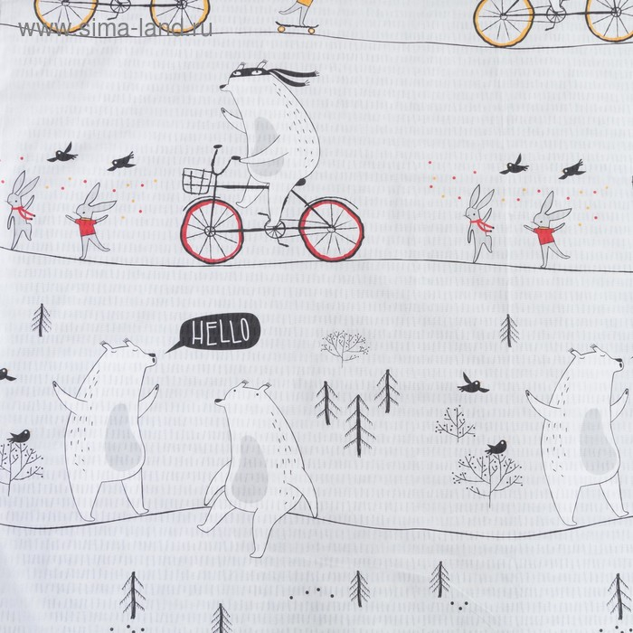 Постельное белье Этель 1.5 сп "Brave bear" 143х215 см, 150х214 см, 50х70 см -1 шт,100% хлопок, бязь