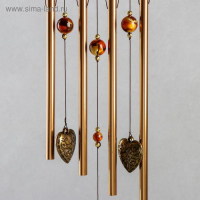 Музыка ветра+ловец снов "Сердце в сердце" 4 трубки 52 см Музыка ветра+ловец снов "Сердце в сердце" 4 трубки 52 см