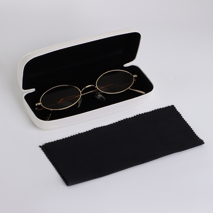 Футляр для очков на хлопушке, длина 15 см, цвет белый