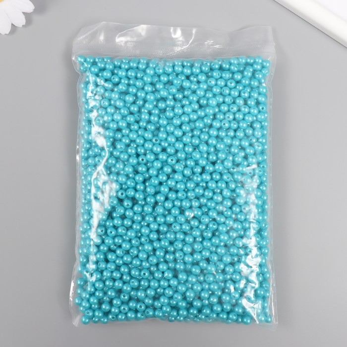 Набор бусин "Жемчуг" d 6 мм, 250 гр, бирюзовый