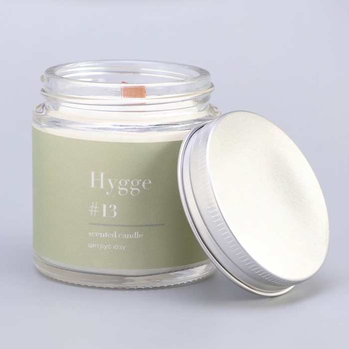 Свеча ароматическая Свеча ароматическая "Hygge" #13 Цитрус юзу, соевый воск, в банке, 90 г