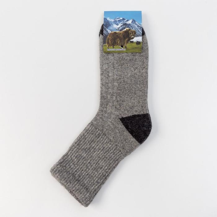 Носки мужские из монгольской шерсти, цвет серый, размер 29 (43-45)