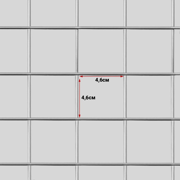 Сетка торговая 60&times;150см, окантовка 6 мм, пруток - 4 мм, цвет хром (порошковое покрытие)