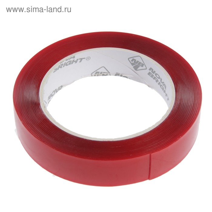 Клейкая лента Nova Bright-fusion, двусторонняя, акриловая красный + прозрачный, 22 мм х 5 м Клейкая лента Nova Bright-fusion, двусторонняя, акриловая красный + прозрачный, 22 мм х 5 м