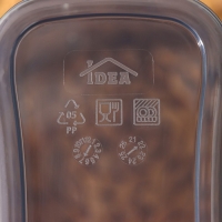 Ёмкость для сыпучих продуктов «Бест», 2 л, 9,5×19×19 см, цвет прозрачный, крышка серая Ёмкость для сыпучих продуктов «Бест», 2 л, 9,5×19×19 см, цвет прозрачный, крышка серая