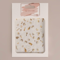 Наклейки для ногтей «Листочки», металлизированные, цвет белый/золотистый Наклейки для ногтей «Листочки», металлизированные, цвет белый/золотистый