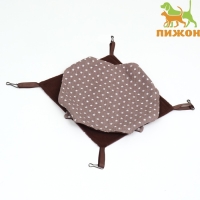 Гамак "Подвесной" для грызунов 23*23 см, бязь, флис, серый Гамак "Подвесной" для грызунов 23*23 см, бязь, флис, серый