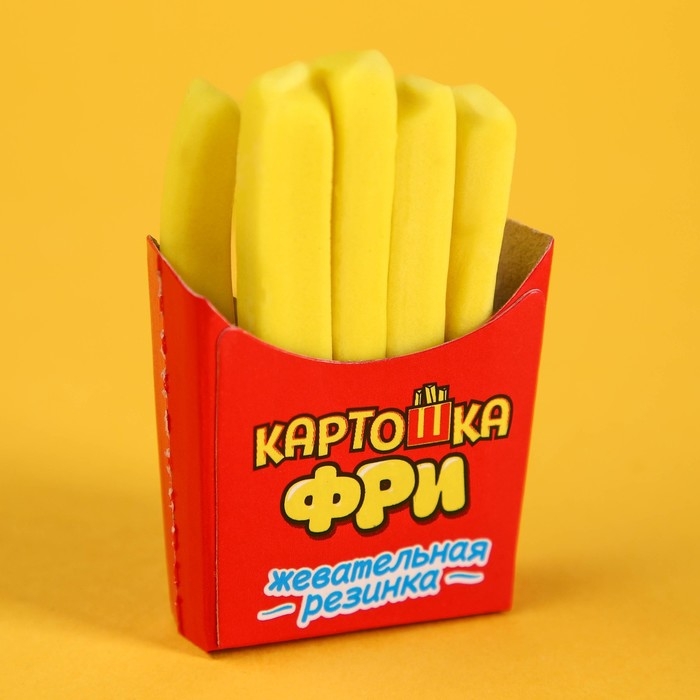 Жевательная резинка &laquo;Пожрать&raquo;,в виде картошки фри, 15 г.