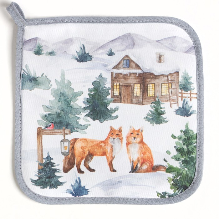 Набор Кухонный &laquo;Forest animals&raquo;, варежка-прихватка 20х28см, прихватка 19х19см, 100% хл