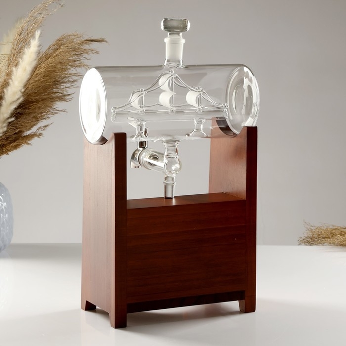 Мини-Бар Бочка, на подставке, на 2 персоны, штоф - 1300 мл, 330 мл, 10,5 х 23 х 36 см