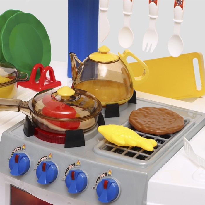 Игровой модуль &laquo;Кухня для Шефа&raquo; с аксессуарами, свет, звук, бежит вода из крана, 33 предмета