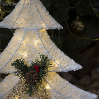 Светодиодная фигура &laquo;Ёлка&raquo; 40 &times; 50 &times; 10 см, металл, текстиль, 220 В, свечение тёплое белое