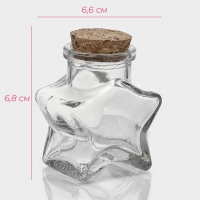 Банка стеклянная для хранения сыпучих продуктов Доляна &laquo;Парфе. Звезда&raquo;, 50 мл, 6,8&times;3,9 см,  с пробковой крышкой