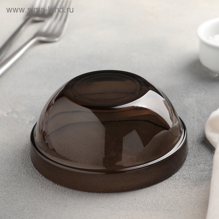 Салатник стеклянный &laquo;Удобное хранение&raquo;, d=12 см, цвет дымчатый