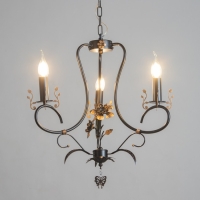 Люстра "Сандра" 3xE14 40Вт черно-золотой 51х51х52-110 см BayerLux Люстра "Сандра" 3xE14 40Вт черно-золотой 51х51х52-110 см BayerLux