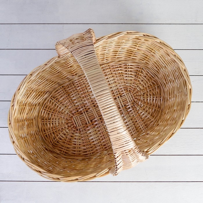 Корзина продуктовая, 62&times;41&times;18/50 см, ручное плетение, ива