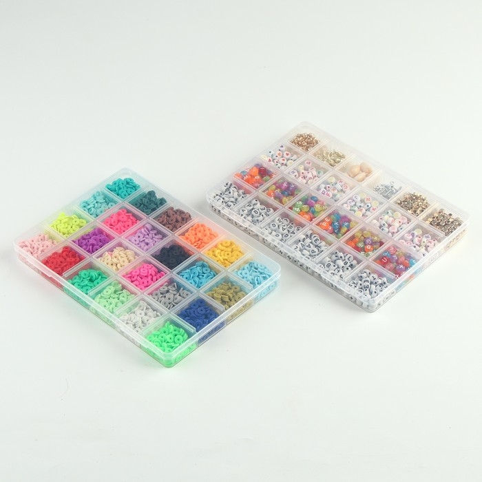 Набор для создания украшений, 24 цвета, 2 лески, шармы